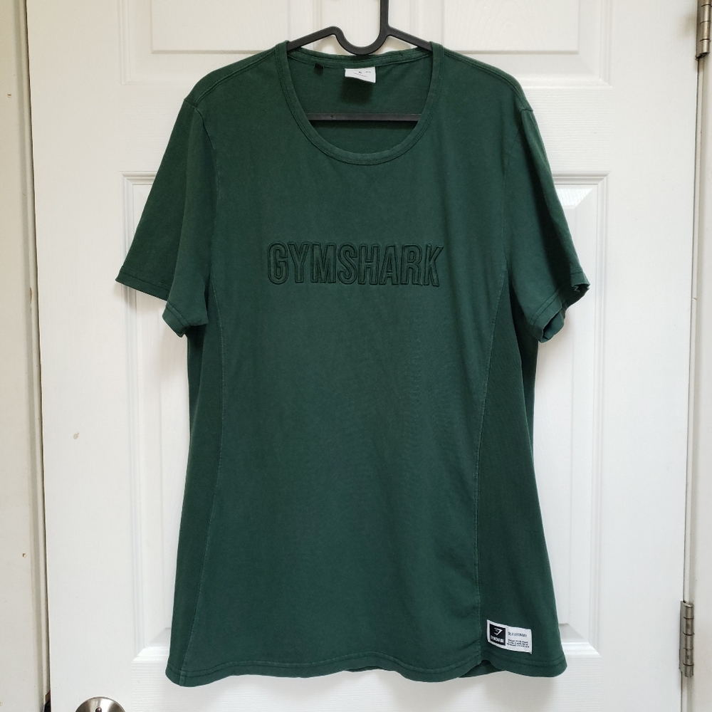 Gymshark Green Short Sleeve Embroidered Spellout Logo Cotton T-shirt